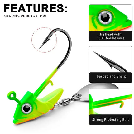 Fish Jig Head Fishing Hook with Spoons 30g 35g 45g Offset Sinker Worm Hook for Soft Bass Carp Fishing Tackle Lureswholesale