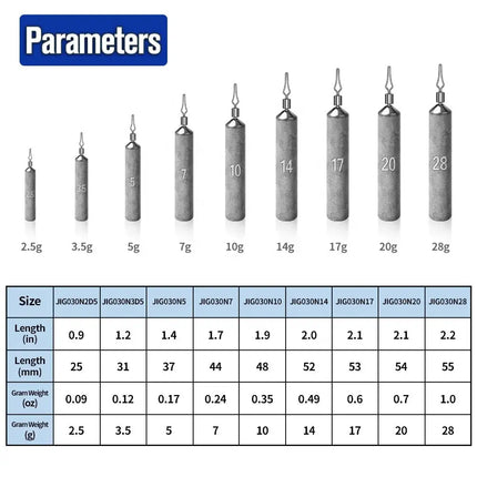 Fishing Drop Shot Weights Lead Skinny Sinkers with Barrel Swivels Pencil Weight Bass Fishing Lead Sinker Lureswholesale