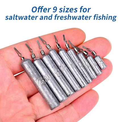 Fishing Drop Shot Weights Lead Skinny Sinkers with Barrel Swivels Pencil Weight Bass Fishing Lead Sinker Lureswholesale