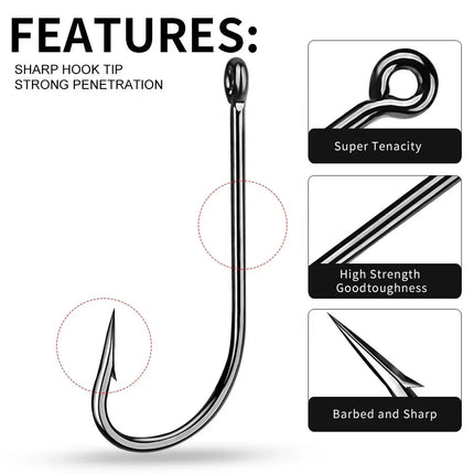 Fishing Hooks O'shaughnessy Series JIG Single Hook Jigging Big Fishhook Long Barbed Shank Baitholder Lureswholesale