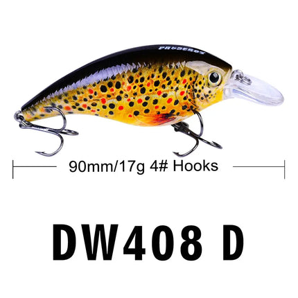 Fishing Lure Crank Wobblers Minnow Artificial Bass Bait 9cm 16.5g Square Bill Crankbait Hard Lures Lureswholesale