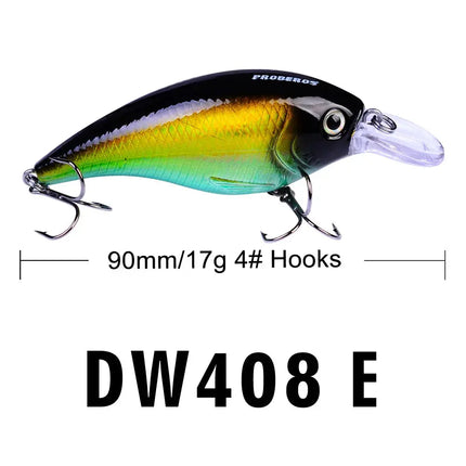 Fishing Lure Crank Wobblers Minnow Artificial Bass Bait 9cm 16.5g Square Bill Crankbait Hard Lures Lureswholesale