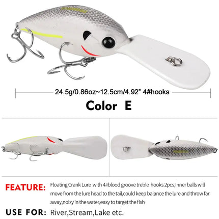 Fishing Lure Crankbait for Bass Lure 12.5cm 24.5g Hard Baits Topwater Crank Bait Kit Fishing Tackle Lureswholesale