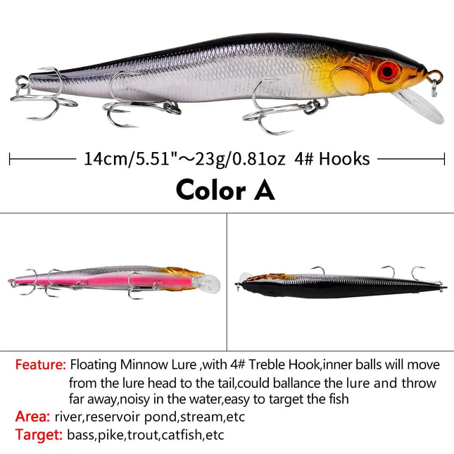 Fishing Lure Wholesale 14cm 23g Floating Minnow Lure Hard Bait Beach Pesca Bass Fishing Jerkbait Lureswholesale