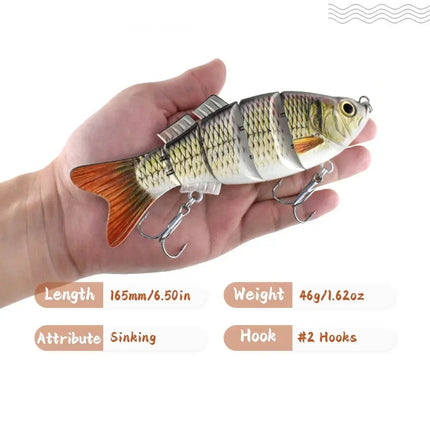 Fishing Lures Saltwater Strong Body 7''/ 6''Five Sections Shad Jointed Swimbait Fishing Trolling Lures Lureswholesale