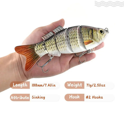 Fishing Lures Saltwater Strong Body 7''/ 6''Five Sections Shad Jointed Swimbait Fishing Trolling Lures Lureswholesale