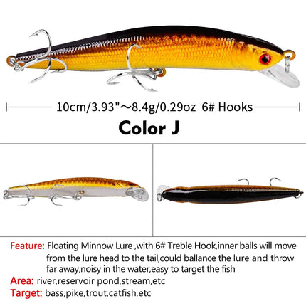 Fishing Lures Wholesale 10cm 8.4g Plastic Hard Bass Bait Minnow Lure Artificial Wobblers Lureswholesale