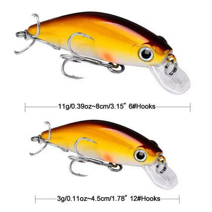 Fishing Minnow Lure 11g/3g Small Fat Plastic Crankbait Propeller Artificial Bait Lureswholesale