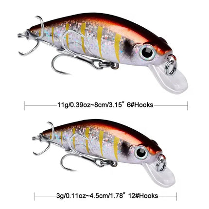 Fishing Minnow Lure 11g/3g Small Fat Plastic Crankbait Propeller Artificial Bait Lureswholesale