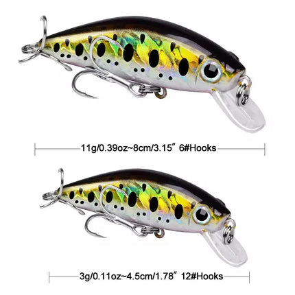 Fishing Minnow Lure 11g/3g Small Fat Plastic Crankbait Propeller Artificial Bait Lureswholesale