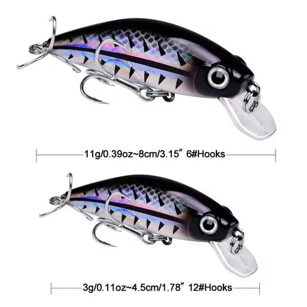 Fishing Minnow Lure 11g/3g Small Fat Plastic Crankbait Propeller Artificial Bait Lureswholesale