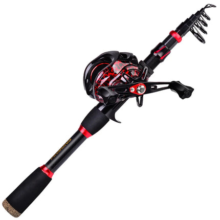 Fishing Rod and Reel Combo Carbon Fiber Telescopic Pole with Spinning Baitcasting Reel Kits Bass Fishing Tackle Set Lureswholesale