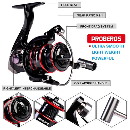 Fishing Rod and Reel Combo Kits Portable Telescopic Pole Spinning Reel Fishing Line Bait Set Tackle Lureswholesale