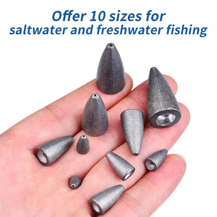 Fishing Sinkers Weights Kit Worm Fishing Sinker Weight Bullet Lead Sinkers Fishing Set Lureswholesale