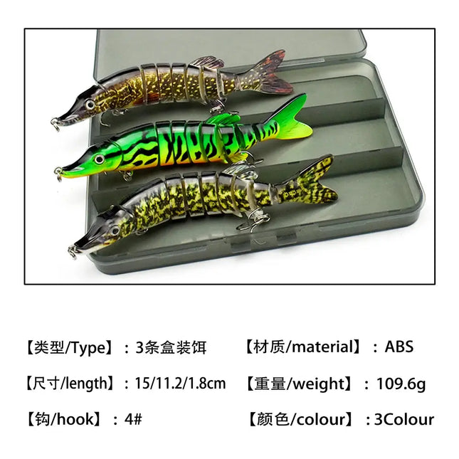 Fishing lure kit wholesale box pack hard fishing baits segmented lure set fishing lure packaging Lureswholesale