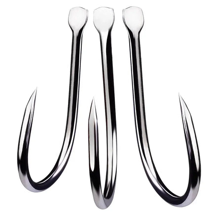 Flatted Fishing Hooks Sea Pike Single Fish Hook High Carbon Steel Assist Jig FishHook Saltwater Fishing Hook Lureswholesale