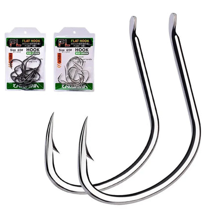 Flatted Fishing Hooks Sea Pike Single Fish Hook High Carbon Steel Assist Jig FishHook Saltwater Fishing Hook Lureswholesale