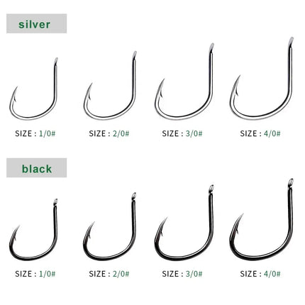 Flatted Fishing Hooks Sea Pike Single Fish Hook High Carbon Steel Assist Jig FishHook Saltwater Fishing Hook Lureswholesale