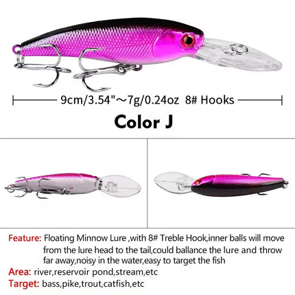 Floating Bass Fishing Lure Artificial Plastic Jerkbait Sinking Lure Set Hard Baits Lureswholesale