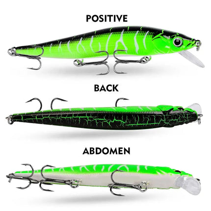 Floating Fishing Lure 12cm/15g Minnow Crankbait Wobblers 3D Eyes Artificial Bait Swimbait for Bass Lureswholesale