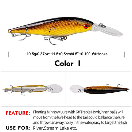 Floating Hard Minnow Lures 11.5cm 10.5g Swimbait Pike Hard Bait for Bass Fishing Lure Isca Pesca Artificial Bait Lureswholesale