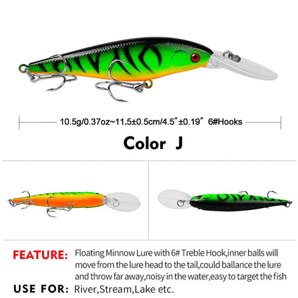 Floating Hard Minnow Lures 11.5cm 10.5g Swimbait Pike Hard Bait for Bass Fishing Lure Isca Pesca Artificial Bait Lureswholesale