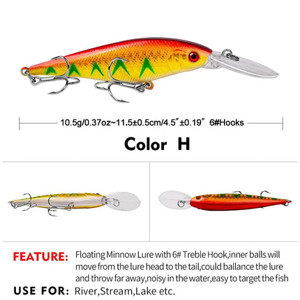 Floating Hard Minnow Lures 11.5cm 10.5g Swimbait Pike Hard Bait for Bass Fishing Lure Isca Pesca Artificial Bait Lureswholesale