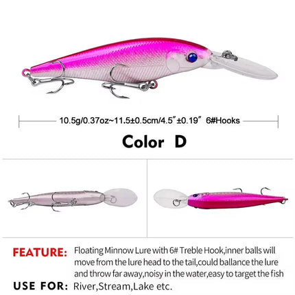 Floating Hard Minnow Lures Swimbait Pike Hard Bait for Bass Fishing Lure Isca Pesca Artificial Bait Lureswholesale