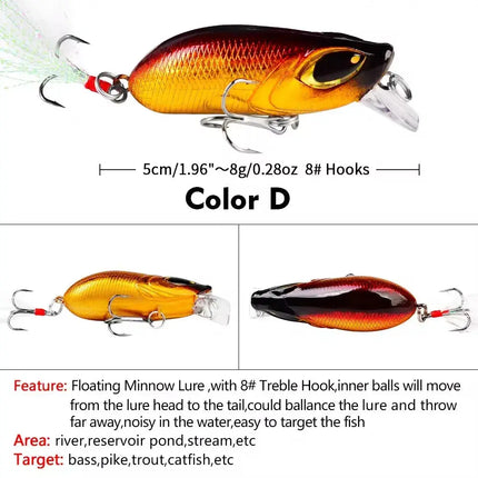 Floating Mini Minnow Fishing Lure Artificial Bait Hard Plastic Fishing minnow Lures Lureswholesale