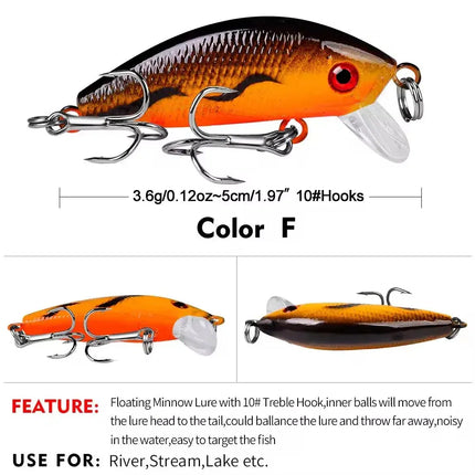 Floating Mini Minnow Fishing Lure Artificial Bait Hard Plastic Fishing minnow Lures Lureswholesale