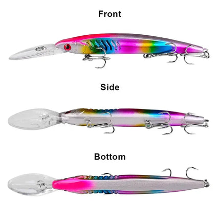 Floating Minnow Fishing Lure 15cm 12g Artificial Bassbaits Plastic Hard Lure Crankbait with Treble Hook Wobbers Lureswholesale