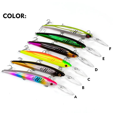 Floating Minnow Fishing Lure 15cm 12g Artificial Bassbaits Plastic Hard Lure Crankbait with Treble Hook Wobbers Lureswholesale