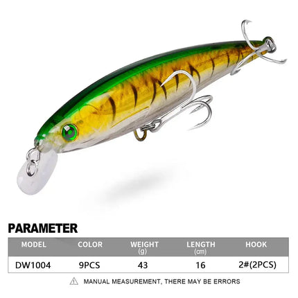 Floating Minnow Fishing Lure 16cm 43g Artificial Wobbers Plastic Hard Crank Bait With Treble Hook Lureswholesale