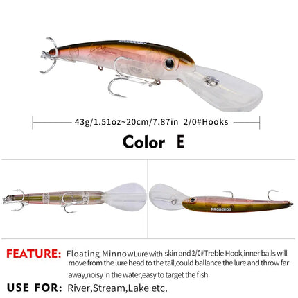 Floating Minnow Fishing Lure 20cm 43g Saltwater Swim Bait Wobbler Long Casting Hard Fishing Lure Wholesale Lureswholesale