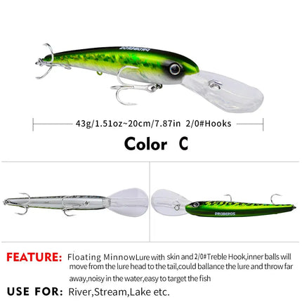 Floating Minnow Fishing Lure 20cm 43g Saltwater Swim Bait Wobbler Long Casting Hard Fishing Lure Wholesale Lureswholesale