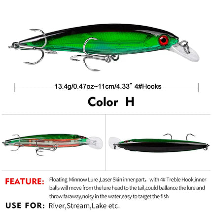 Floating Minnow Fishing Lure 3D Lifelike Eyes Hard Crankbait Casting Wobblers Swimbait Fishing Tackle Lureswholesale