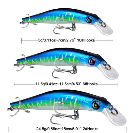 Floating Minnow Lure 3g 11.5g 24.5g Plastic Hard Wobblers Cran Bait Bassbait Fishing Tackle Lureswholesale