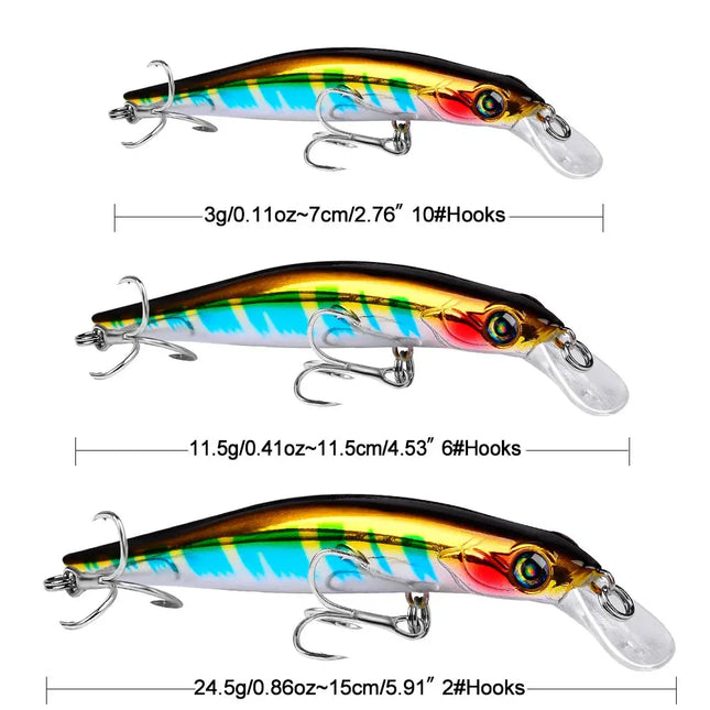 Floating Minnow Lure 3g 11.5g 24.5g Plastic Hard Wobblers Cran Bait Bassbait Fishing Tackle Lureswholesale