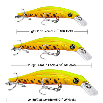 Floating Minnow Lure 3g 11.5g 24.5g Plastic Hard Wobblers Cran Bait Bassbait Fishing Tackle Lureswholesale