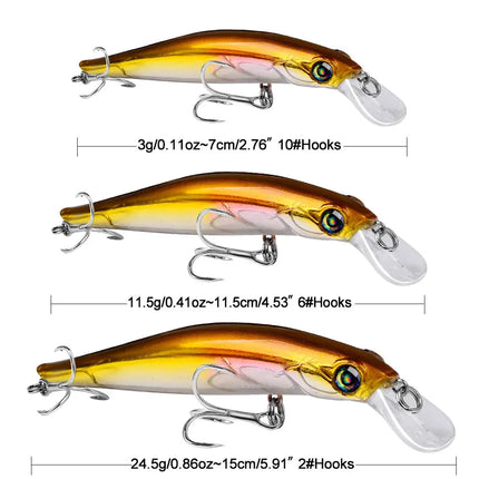 Floating Minnow Lure 3g 11.5g 24.5g Plastic Hard Wobblers Cran Bait Bassbait Fishing Tackle Lureswholesale