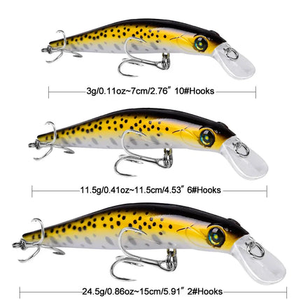 Floating Minnow Lure 3g 11.5g 24.5g Plastic Hard Wobblers Cran Bait Bassbait Fishing Tackle Lureswholesale