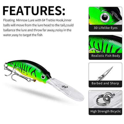 Floating Minnow Lure ABS 10cm 8g Artificial Hard Plastic Jerkbait Sea Fishing Minnow Fishing Lure Bait Lureswholesale