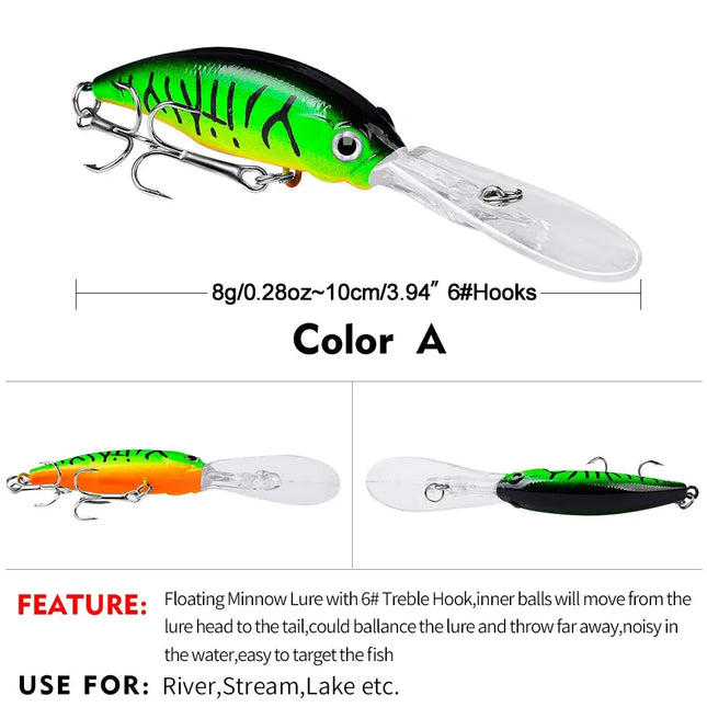 Floating Minnow Lure ABS 10cm 8g Artificial Hard Plastic Jerkbait Sea Fishing Minnow Fishing Lure Bait Lureswholesale