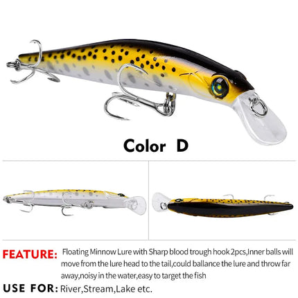 Floating Minnow Lure Plastic Hard Wobblers Cran Bait Bassbait Fishing Tackle Lureswholesale