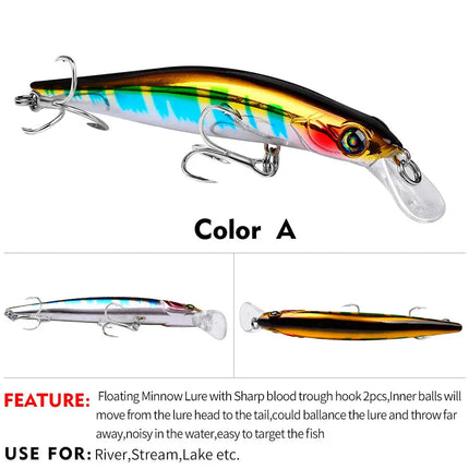 Floating Minnow Lure Plastic Hard Wobblers Cran Bait Bassbait Fishing Tackle Lureswholesale