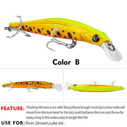 Floating Minnow Lure Plastic Hard Wobblers Cran Bait Bassbait Fishing Tackle Lureswholesale