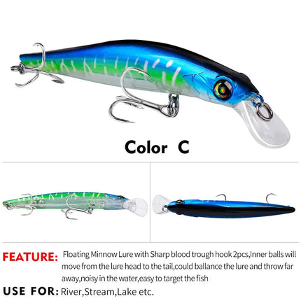 Floating Minnow Lure Plastic Hard Wobblers Cran Bait Bassbait Fishing Tackle Lureswholesale