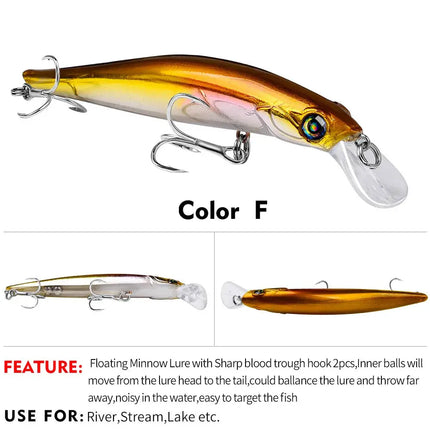 Floating Minnow Lure Plastic Hard Wobblers Cran Bait Bassbait Fishing Tackle Lureswholesale