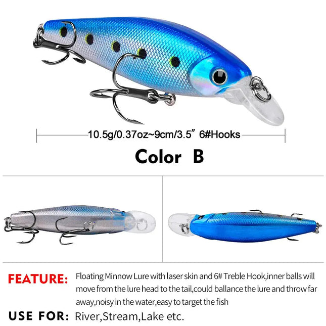 Floating Minnow luya bait 10.5g/9cm plastic bait Hard lure bionic bait Fishing gear wholesale Lureswholesale