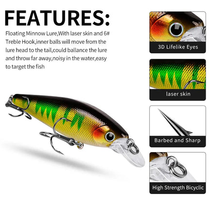 Floating Minnow luya bait 10.5g/9cm plastic bait Hard lure bionic bait Fishing gear wholesale Lureswholesale